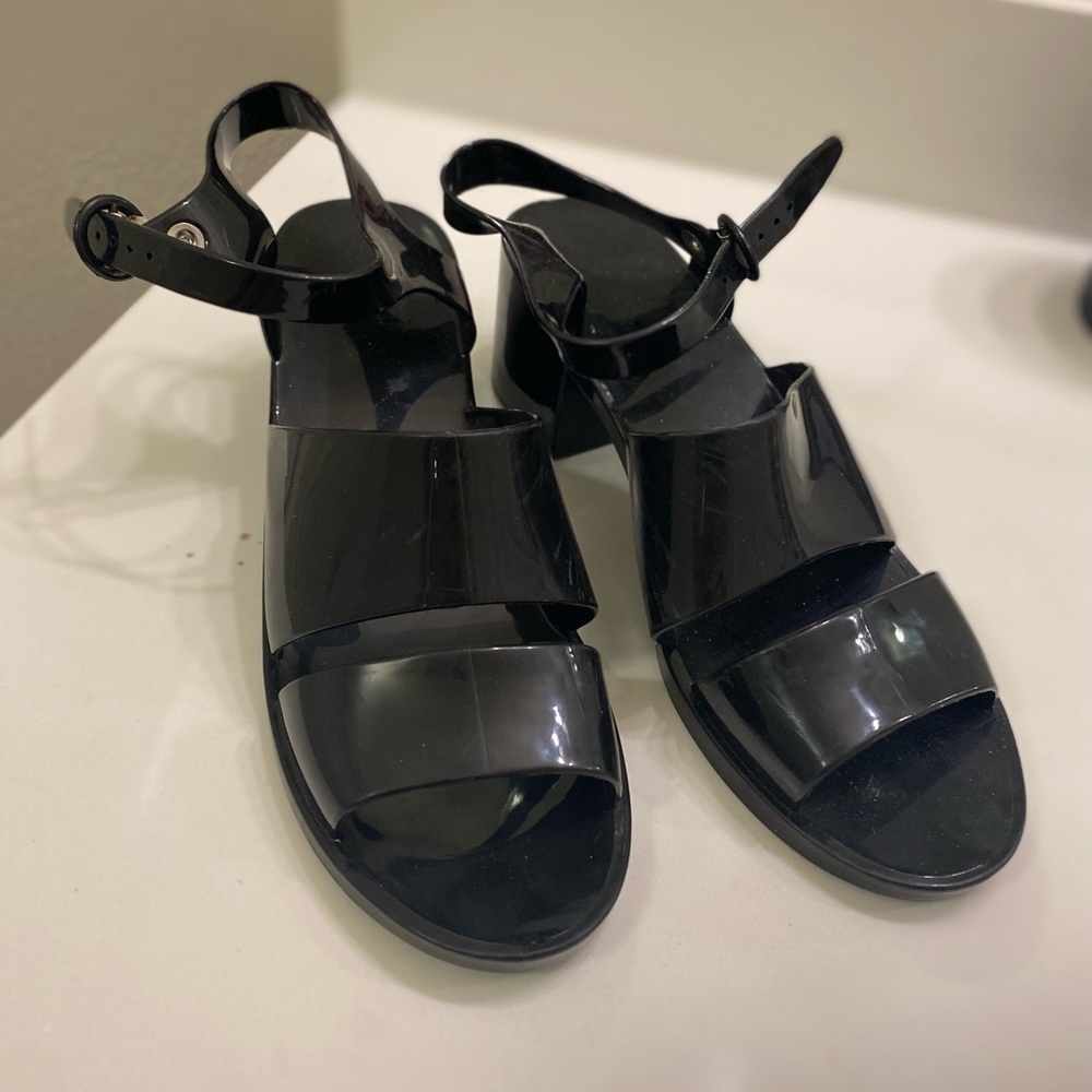 American Apparel Jelly Heel Sandals Black